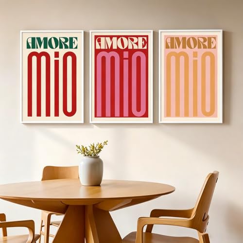 BeiYiHo 3 Tableau Decoration Murale Citation Amour Affiche Colorée Moderne Phrase Inspirante...