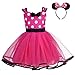 Lito Angels Vestito Costume Minnie per Bimba Bambina con Cerchietto, Taglia 18-24 Mesi, Rosa Caldo Pois