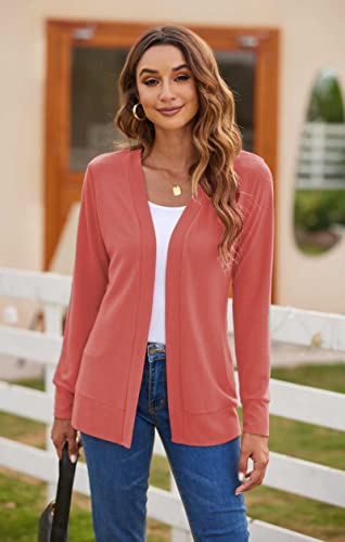 Image of Womens Casual Lightweight Long Sleeve Cardigan Flowy Soft Open Front Knit Cardigan Sweaters