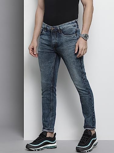 Image of The Indian Garage Co Men Slim Fit Solid Mid-Rise Stretchable Jeans