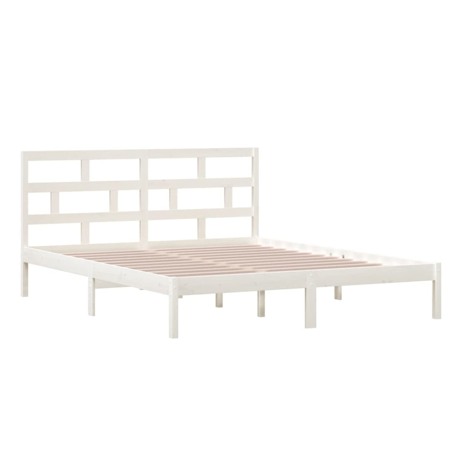 Homgoday Somier,Estructura de Cama de Madera Maciza de Pino Blanco 160x200 cm Estructura Cama 75/90/120/135/140/160/180/200x200cm Cama Individual Cama Matrimonio Anti-Ruido y fácil de Montar