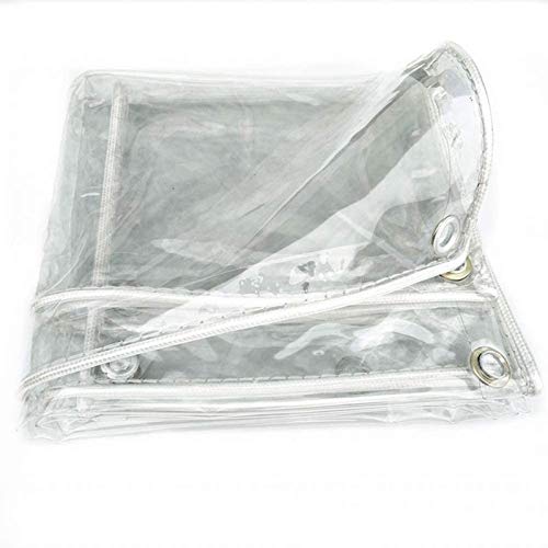 FOGUO Plane Wasserdicht Transparent 4x1m, Abdeckplane Wasserdicht Transparent, Durchsichtige Plane Wasserdicht, Schutzplane Mit Osen, Dickes Material, Gewebe 420 G/qm Cover