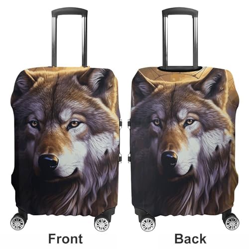 Wolves And Dream Catchers Printed Luggage Cover Protector, Fits 18-32 Inch Luggage3