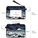 IRADA ID Case Wallet Keychain with Clear ID Window Zipper Cute Coin Purse for Women Water Resistant Small Coin Pouch-Green Mountain Moon Lake Keychain Wallet