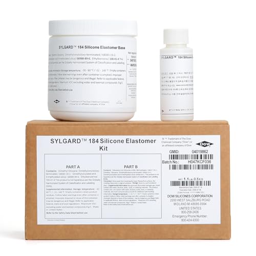 SYLGARD 184 Silicone Elastomer Kit Transparent Encapsulant Adhesive Electrical Battery Board Assembly RTV Silicone (Base A 450g + Curing Agent B 45g) 1.1 lb Total