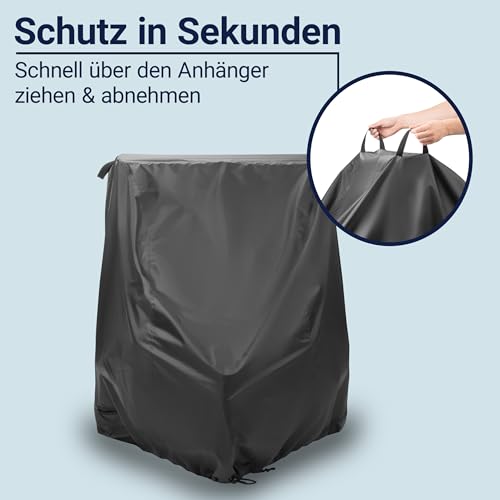 Zamboo Abdeckung für Fahrradanhänger | Universal Faltgarage für Anhänger (kompatibel mit Thule, Croozer, Qeridoo, Tiggo UVM.) | wasserdichte Plane mit Tasche und Öffnung für Fahrrad-Schloss - Schwarz