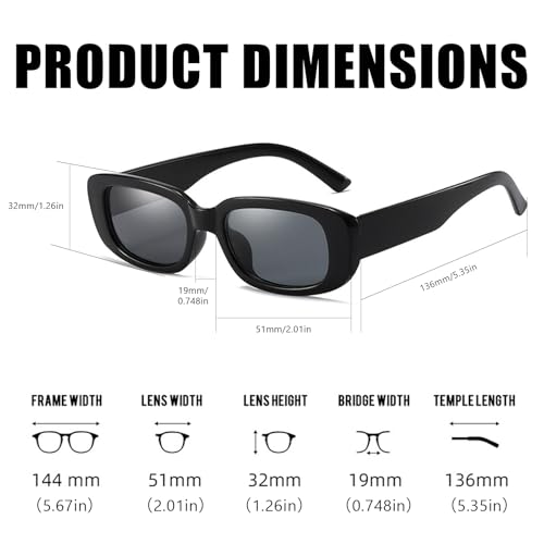 50/100 Pack Black White Rectangle Sunglasses Bulk for Adult Retro Cheap 90s Y2K Small Party Glasses4