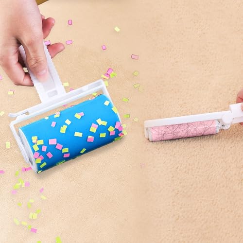 REJOECE 6 Stück Wiederverwendbare Fusselrolle, Abwaschbar, Klebrig, für Tierhaare - Reinigt Möbel, Teppiche, Kleidung