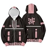 [PMKOEW] 鬼滅の刃 メンズ レディース ジャケット 長袖 ウインドブレーカー パーカー アウター スウェットシャツ カーディガン コート パーカースウェット 防風 防寒 通気 通学 遠足 旅行 登山,M,3 [並行輸入品]