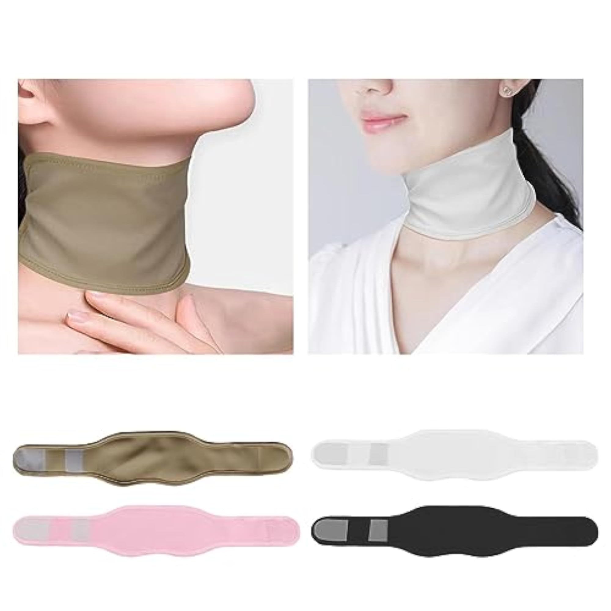 Castor Oil Neck Pack Wrap Cover, Adjustable Design, Khaki