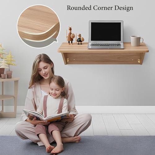 Table murale pliante bois massif design authentique