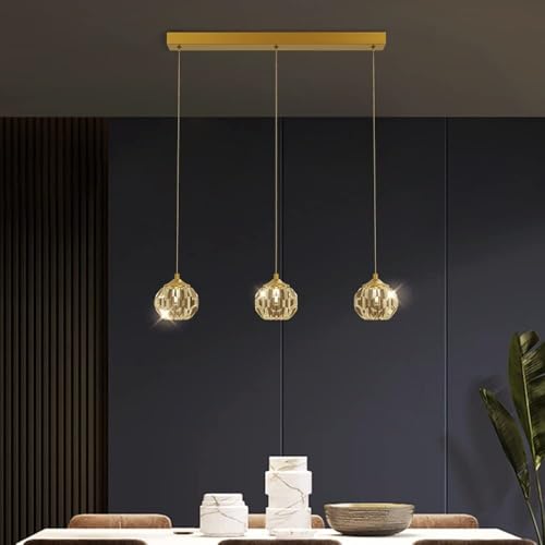 Lustre en cristal G9 sur plaque longue avec éclairage suspendu à intensité variable