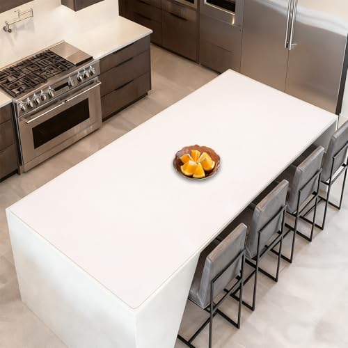 Image of 84''x24'' Extra Large Silicone Mat for Kitchen Counter, Heat Resistant Countertop Protector, Non-Slip Waterproof Kitchen Island Mat, Easy to Clean, Semitransparent