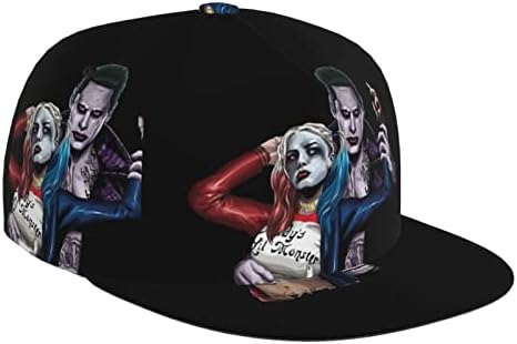 𝐇𝐚𝐫-𝐋𝐞𝐲 𝐐𝐮.𝐈𝐧𝐧 Flat Brim Baseball Caps Joker Fashion Hip-Hop Hat for Teen Snapback Sun Hat Adult Trucker Dad Cap, Black9, One Size
