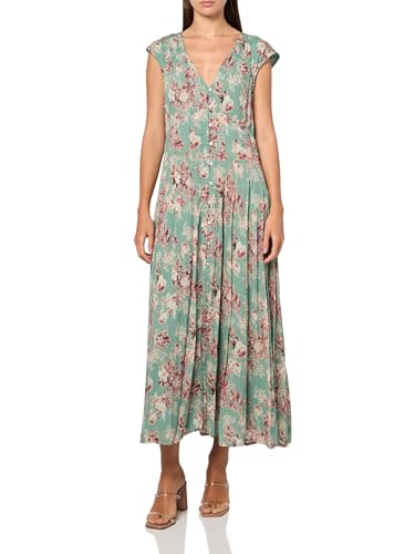 Lucky Brand Cinched Pleated Button Down MIDI Dress Green Floral at Amazon  Women's Clothing store