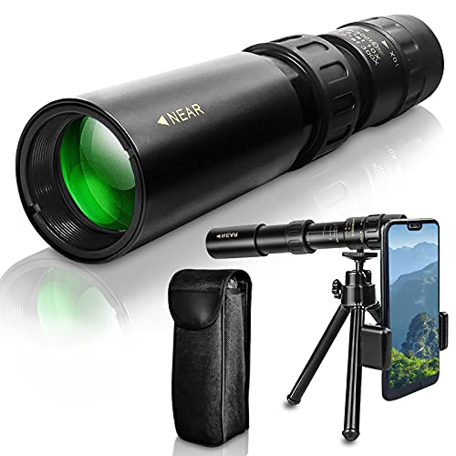 Concept Jumelle Monoculaire 10-300x40mm HD Étanche BAK4 Prisme Revêtement Vert Téléscope avec Support et Trépied pour Observation Oiseaux, Chasse, Randonnée, Concert Cover