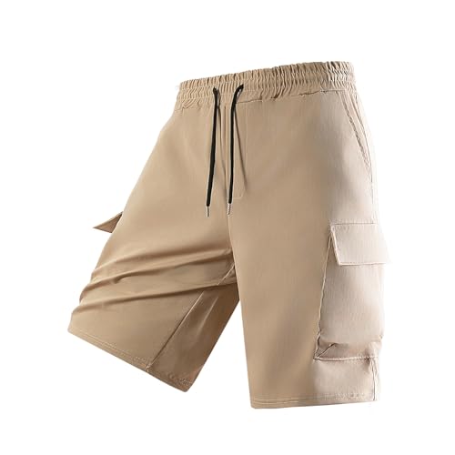 Short Homme Résistant avec Ceinture Élastique et Poches Cargo