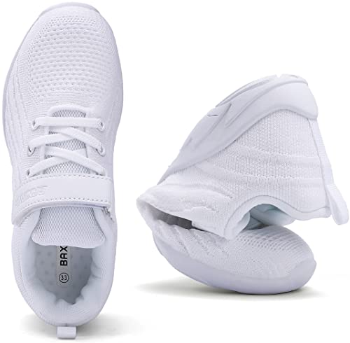 Image of BAXINIER Girls White Cheerleading Shoes Breathable Youth Cheer Competition Sneakers Athletic Training Dance Tennis Walking Shoes