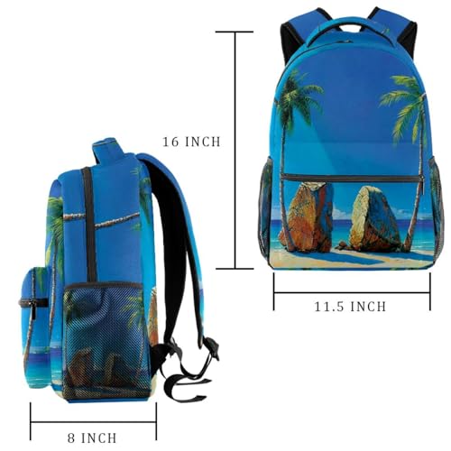 Sac à dos décontracté bleu récif de mer pour ranger un ordinateur - 2