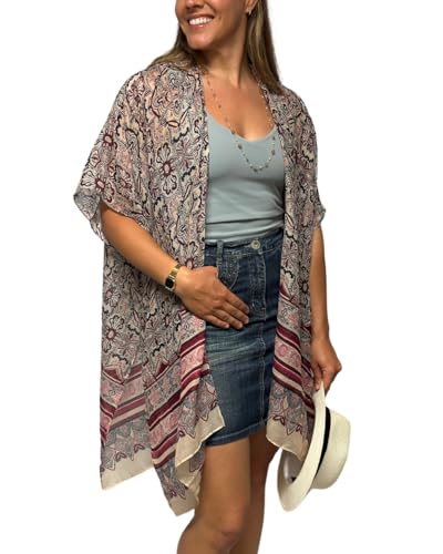 Image of Humble Hilo Womens Kimono Cardigan Sleeveless Lightweight Cover Up Casual & Flowy, 2 Sizes
