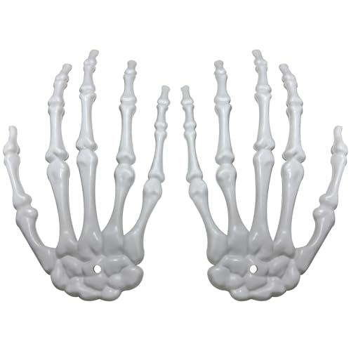Halloween Skeleton Hands Realistic Life Size,Plastic Skeleton Hands Halloween Party Decoration Props (1 Pairs, Standard)