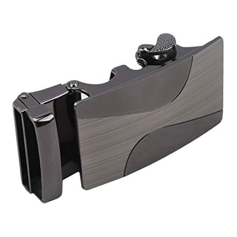 Winwinfly 1Pieces Mens Leather Belt Black Automatic Belt Buckles Adjustable Strap Business Buckles,style1 Cover