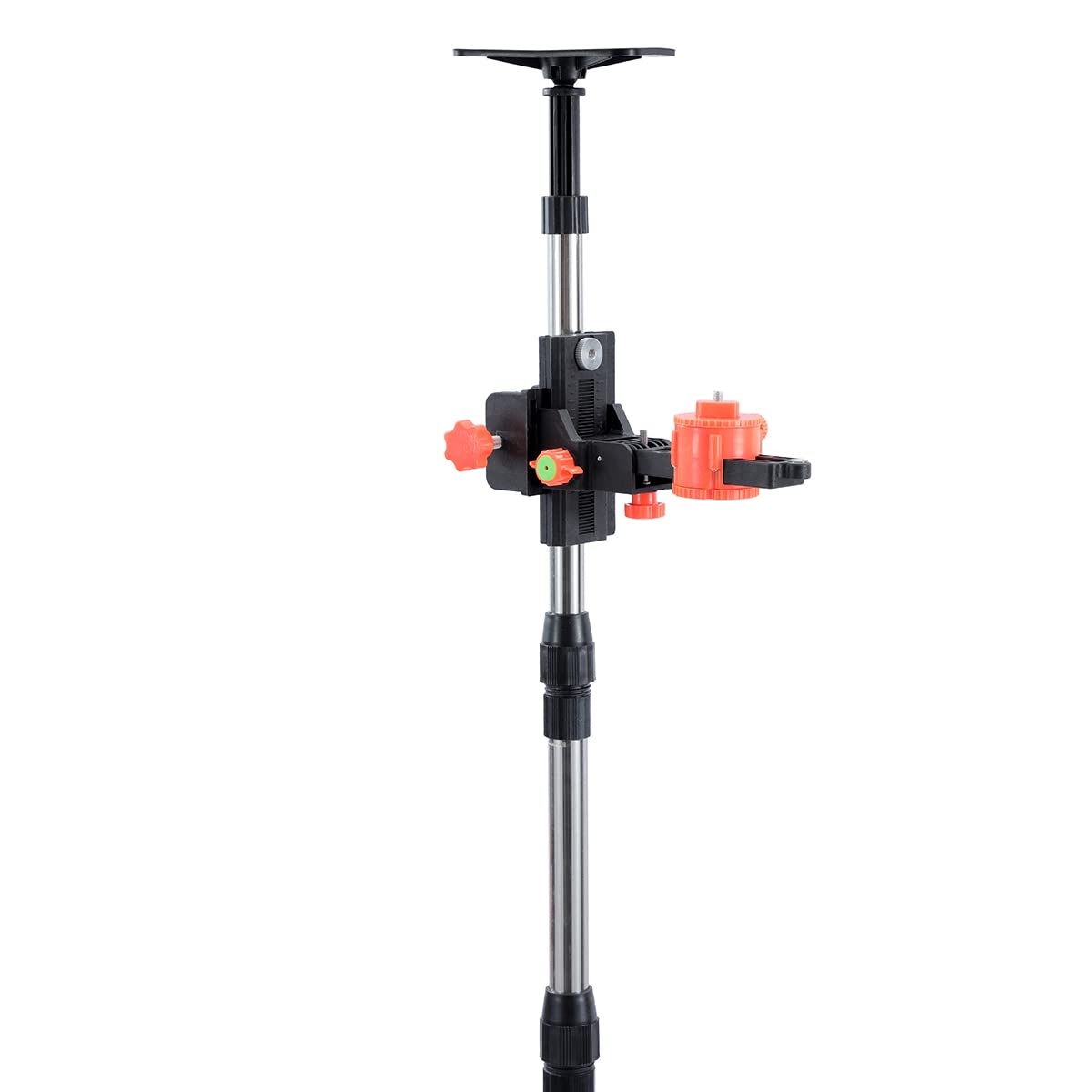 TOPWAY Tige Télescopique de Niveau Laser 115-400 cm Acier Inoxydable Perche Télescopique Extensible du Sol au Plafond avec Support et Sac en Nylon