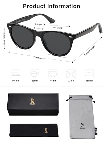 Image of SOJOS Classic Polarized Sunglasses for Women Men Small UV400 SJ2076 | Lightweight Design Frame for All-day Comfort
