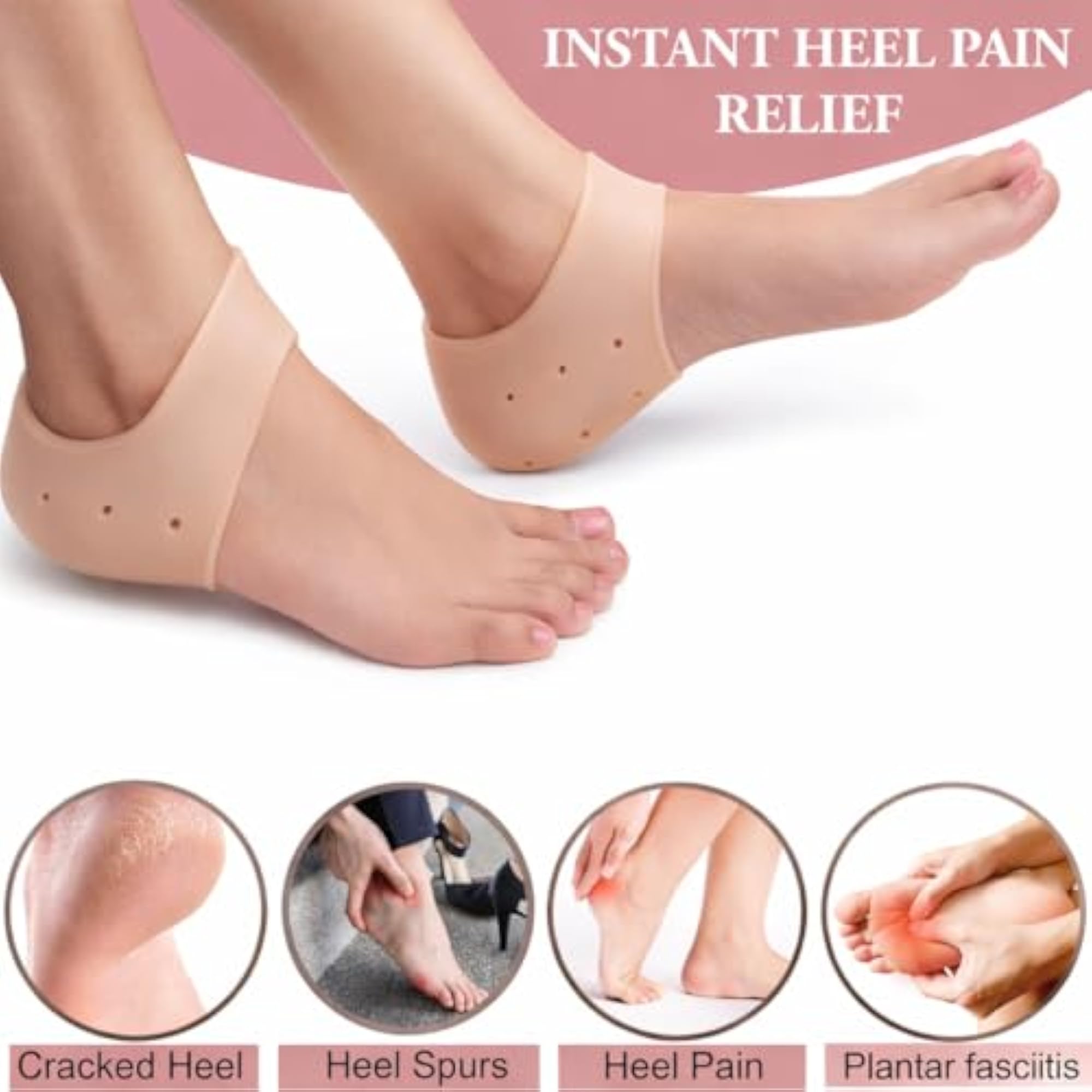 Silicone Anti Crack Heel Cover Foot Protector Socks