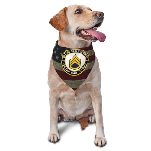 Us Army Staff Sergent Korean War Veteran Dog Scarf Pet Bandana Cat Pet Bibs