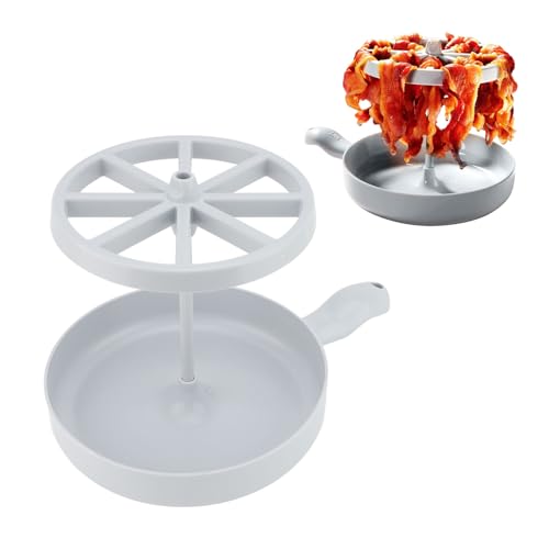 Plato de Tocino para Microondas, Reduce la Grasa y Hace que el Tocino esté Crujiente en Minutos, Parrilla para Cocina Casera o Restaurante