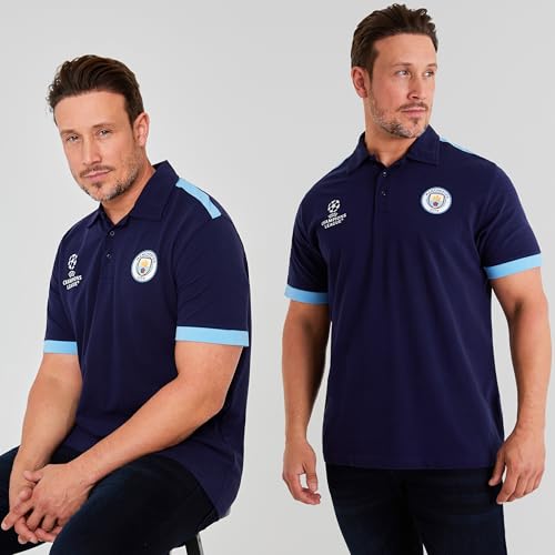Manchester City F.C. Polo para Hombre, Manga Corta con Cuello y Botones miniatura 3