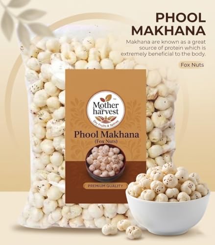 Image of Mother harvest Prasadam Makhana Fox Nuts | No Added Artificial Flavours | No Added Preservatives | Phool Makhana 1KG (GW) | FREE MULTANI MITTI