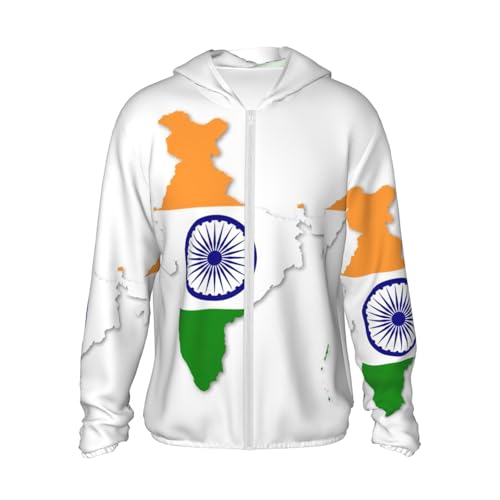 Sudadera con capucha para correr con mapa de la India para hombre y mujer