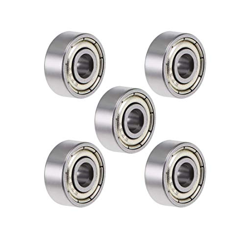 ARCELI 5 piezas 623ZZ rodamientos rígidos de bolas 10 mm x 3 mm x 4 mm tono plateado