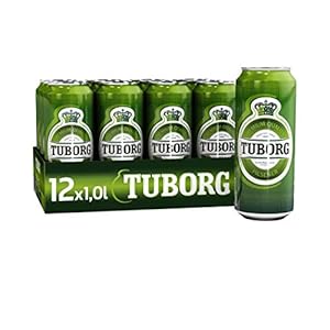 Tuborg Pilsener 1 Liter, Bier Dose Einweg (12 x 1.0 L) Dosenbier
