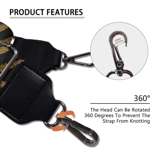 Image of Adjustable Purse Strap for Women, Crossbody Wide Handbag Strap Replacement, Sturdy Bag Strap with Silver Hardware
