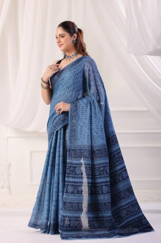 Image of TAMAIRA FASHION Mulmul Pure Cotton Saree For Woman Warli Printed|Office Wear Daily Wear Sarees For Women Without Blouse Piece(Available in 19 Colours)