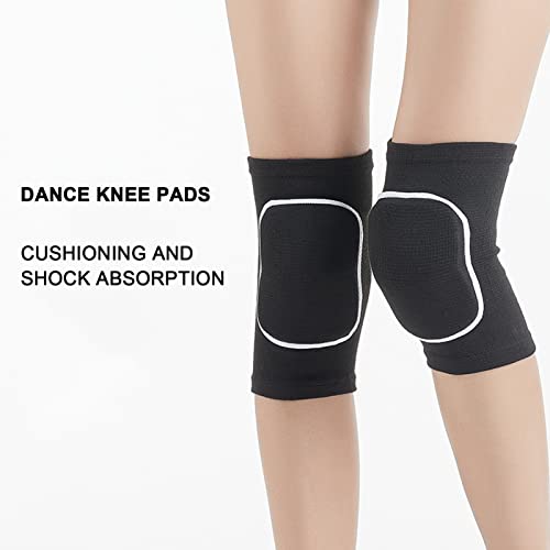 Grebest 1 Pair Knee Brace,Knee Protector Elastic Fabric Compression Thickened Knee Sports Gear Pad For Running, Basketball, Weightlifting, Gym, Workout, Sports Black White L L #TOP3