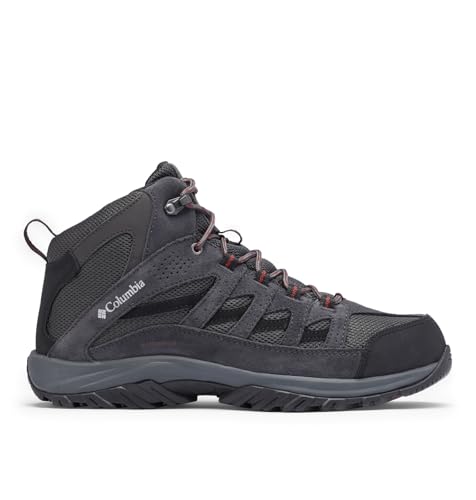 Columbia Mens Crestwood Mid Waterproof, Dark Grey/Deep Rust, 11 Wide