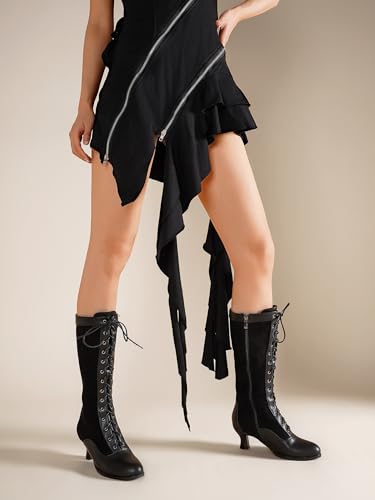 Image of NueiVeiuo Women Vintage 70s Victorian Boots Knee High