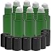 8 Pack - Essential Oil Roller Bottles [STAINLESS STEEL ROLLER] 10ml Refillable Glass Color Roll On for Fragrance Essential Oil - Metal Chrome Roller Ball - 10 ml 1/3 oz [Green Color]