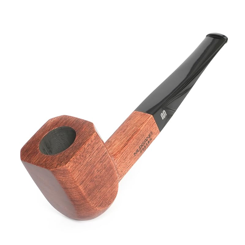 MUXIANG Tabakpfeife aus Birnbaumholz mit farbigem Stiel AD0090