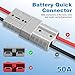 AOWEITOUR 50 Amp Battery Quick Connect/Disconnect Connector,8AWG 1.25FT Battery Cable Connector Kit with Mounting Bracket Waterproof Cap for RV,Truck,Winch (2 PCS)