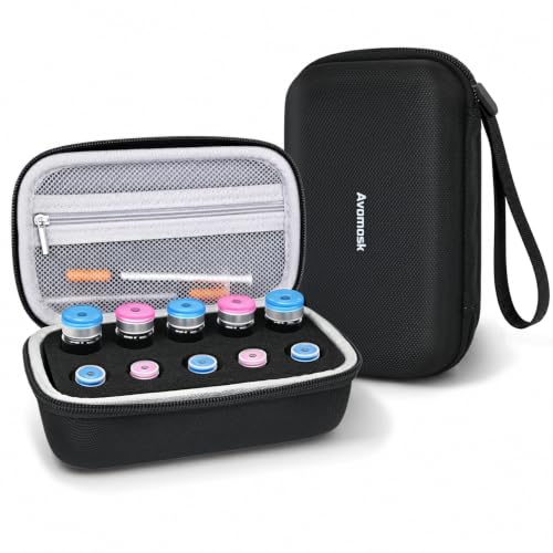 Avomosk 10 Slots 10ml and 3ml Peptide Case, Insulin and BAC Water Vial Holder, Peptide Storage Case for Fridge and Travel, Diabetic Supplies (Case Only)