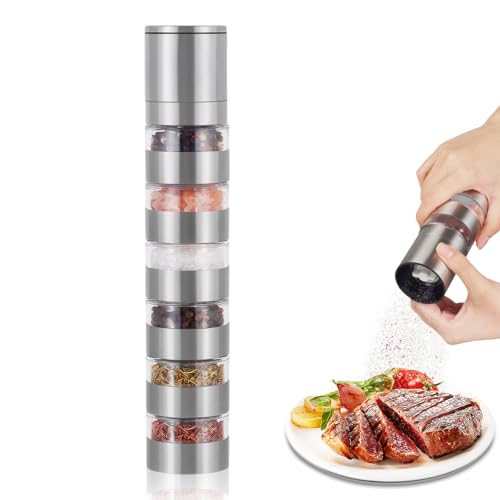 SAVOSWEET 6-in-1 Camping Gewürzset mit Gewürzmühle