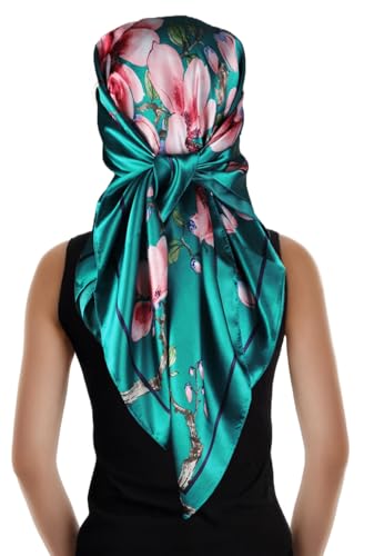 vabovin Silk Like Head Scarf for Women Satin Printed Bandana for Hair Wrapping Fashion Accessory 35 Inch Square Hair Scarf2