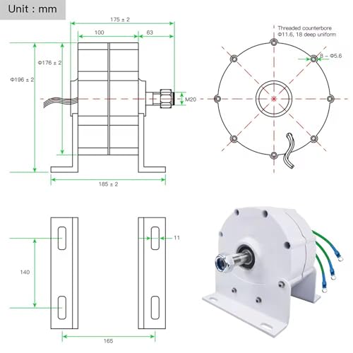 Kit generador de turbina eólica con Controlador de Carga, Equipo productor de Electricidad Vertical, generador de imán Permanente de 12000 W, alternador trifásico, Motor eléctrico de aleació