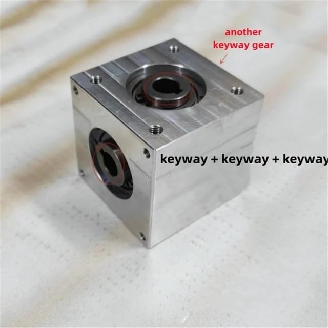 Angle Steering 1pcs 90 Degree Bevel Gear Reversing Gearbox 1:1 Ratio Double Output Shaft Steering Gearbox Commutator 8mm Keyway Hole Driving Change