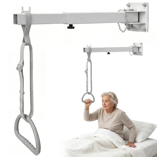 CISSIYOG Bettgalgen mit Trapezgriff Betttrapez für ältere Menschen Wandmontierter Bettlift für Behinderte Ältere und Bettlägerige Patienten Bettaufrichter bis 80 kg